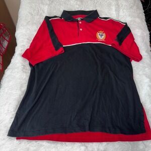 Akademiks‎ Mens Polo Shirt 3XL Red Black Short Sleeve Eagle Graphic Casual